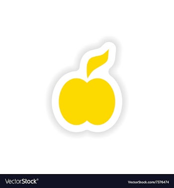 Icon sticker realistic design on paper apple vector image