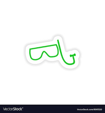 Icon sticker realistic design on paper aqualung vector image