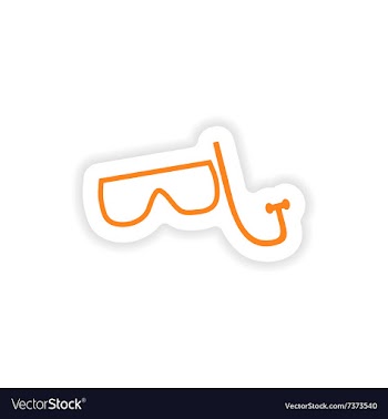 Icon sticker realistic design on paper aqualung vector image