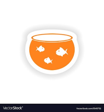 Icon sticker realistic design on paper aquarium vector image