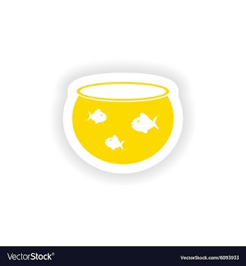 Icon sticker realistic design on paper aquarium vector image