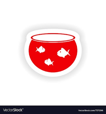 Icon sticker realistic design on paper aquarium vector image