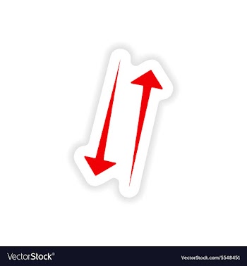 Icon sticker realistic design on paper arrows vector image