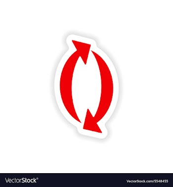 Icon sticker realistic design on paper arrows vector image