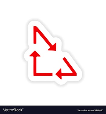 Icon sticker realistic design on paper arrows vector image