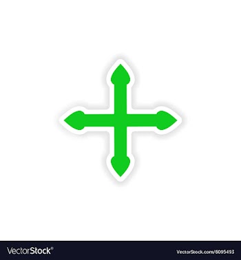 Icon sticker realistic design on paper arrows vector image