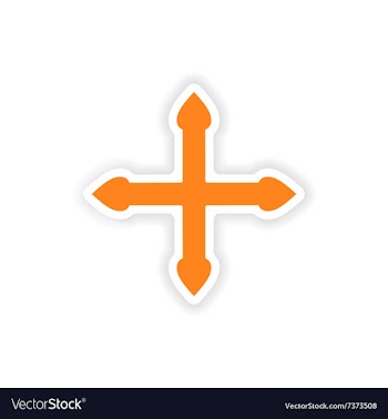 Icon sticker realistic design on paper arrows vector image