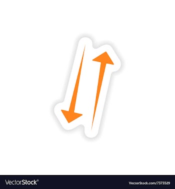 Icon sticker realistic design on paper arrows vector image