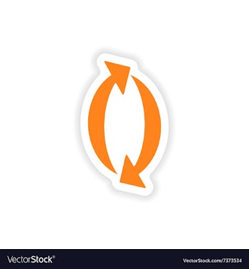 Icon sticker realistic design on paper arrows vector image