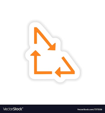 Icon sticker realistic design on paper arrows vector image