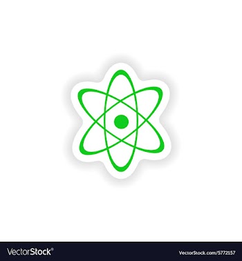 Icon sticker realistic design on paper atom vector image