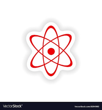 Icon sticker realistic design on paper atom vector image