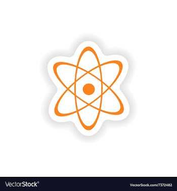 Icon sticker realistic design on paper atom vector image
