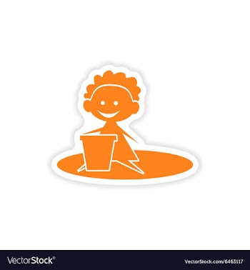 Icon sticker realistic design on paper baby sand vector image