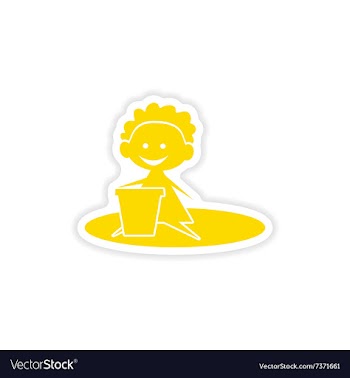 Icon sticker realistic design on paper baby sand vector image