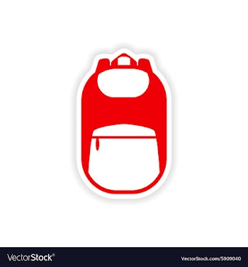 Icon sticker realistic design on paper backpack vector image