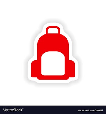Icon sticker realistic design on paper backpack vector image