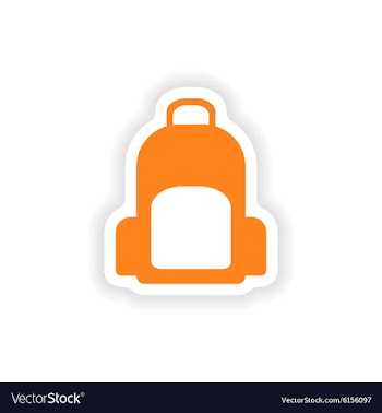 Icon sticker realistic design on paper backpack vector image