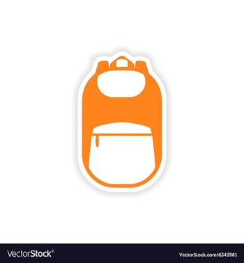 Icon sticker realistic design on paper backpack vector image