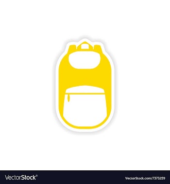 Icon sticker realistic design on paper backpack vector image