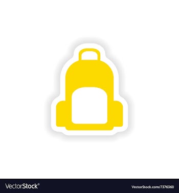 Icon sticker realistic design on paper backpack vector image