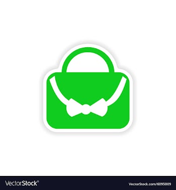 Icon sticker realistic design on paper bag vector image