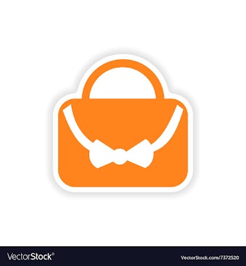 Icon sticker realistic design on paper bag vector image
