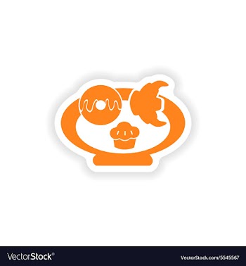 Icon sticker realistic design on paper baking vector image