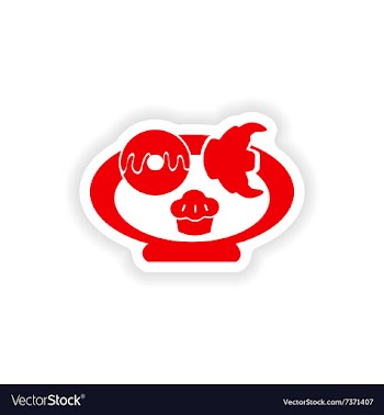 Icon sticker realistic design on paper baking vector image