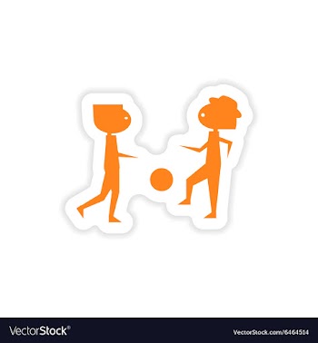 Icon sticker realistic design on paper ball boys vector image