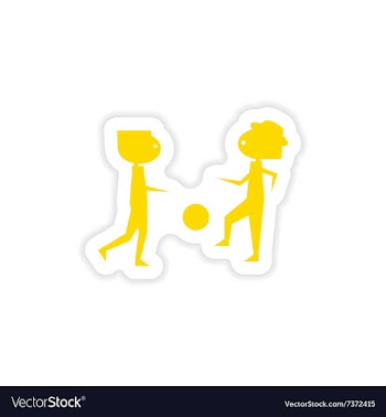 Icon sticker realistic design on paper ball boys vector image