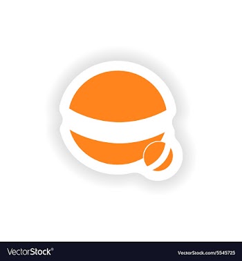 Icon sticker realistic design on paper ball dog vector image