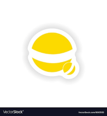 Icon sticker realistic design on paper ball dog vector image