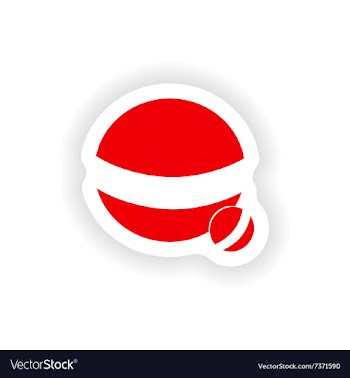 Icon sticker realistic design on paper ball dog vector image