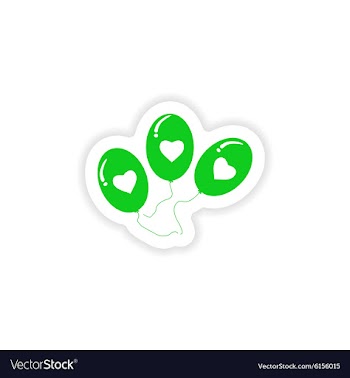 Icon sticker realistic design on paper balloon vector image