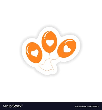 Icon sticker realistic design on paper balloon vector image