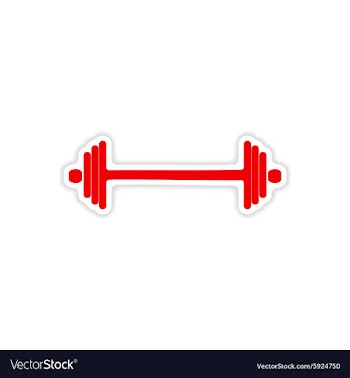 Icon sticker realistic design on paper barbell vector image