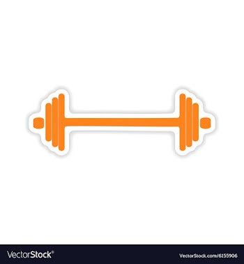 Icon sticker realistic design on paper barbell vector image