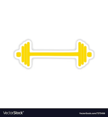 Icon sticker realistic design on paper barbell vector image