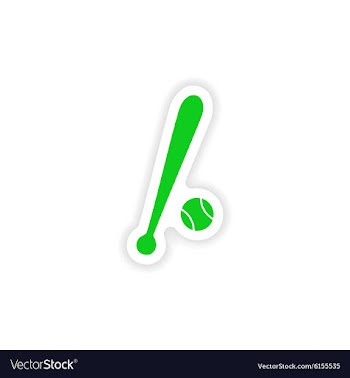 Icon sticker realistic design on paper baseball vector image