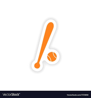 Icon sticker realistic design on paper baseball vector image