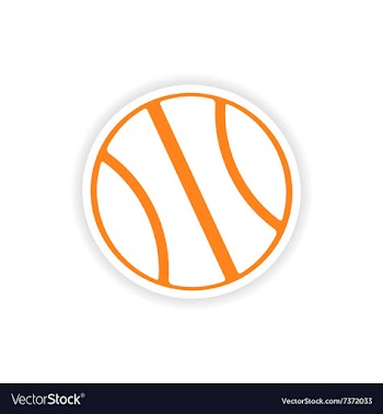 Icon sticker realistic design on paper basketball vector image