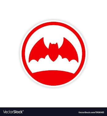 Icon sticker realistic design on paper bat vector image