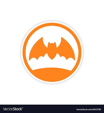 Icon sticker realistic design on paper bat vector image
