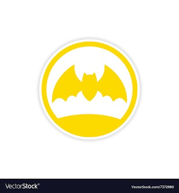 Icon sticker realistic design on paper bat vector image