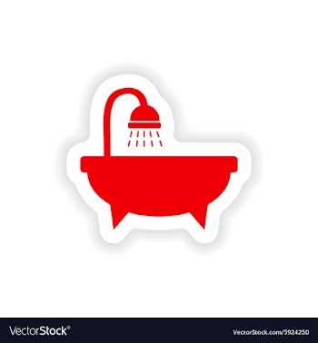 Icon sticker realistic design on paper bathtub vector image