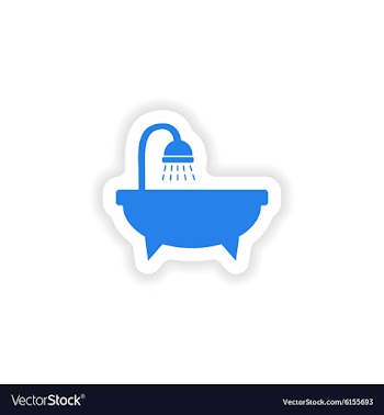 Icon sticker realistic design on paper bathtub vector image