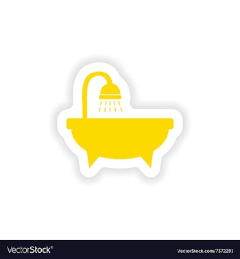 Icon sticker realistic design on paper bathtub vector image