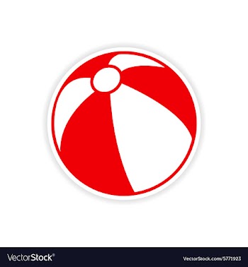 Icon sticker realistic design on paper beach ball vector image
