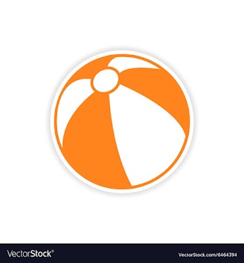 Icon sticker realistic design on paper beach ball vector image